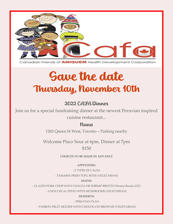 CAFA Fundraising Dinner NOV 10 2022